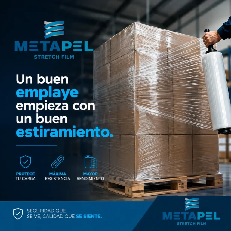 Película stretch con buen estiramiento para emplaye industrial de tarimas